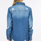 American Bazi Distressed Frayed Hem Denim Jacket