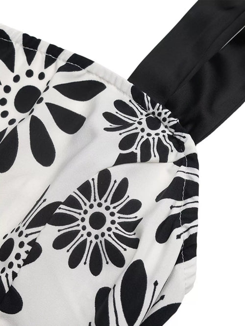 Floral Print Tie Strap Casual Maxi Dress