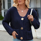 Round Neck Button Up Cardigan with Pockets