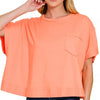 Zenana Exposed Seam Boxy Top