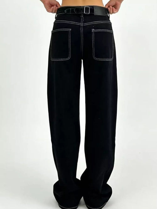 Wide Leg Washed Jeans