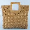 Fame Square Straw Braided Tote Bag