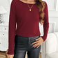 Lace Detail Butterfly Back Round Neck Long Sleeve T-Shirt