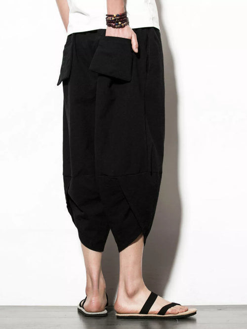 Men's Plus Size Loose Fit Cropped Pants