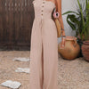 Smocked Tube Top Wide Leg Jumpsuit