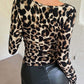 Leopard Scoop Neck Long Sleeve T-Shirt