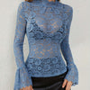 Mock Neck Long Sleeve Lace Top