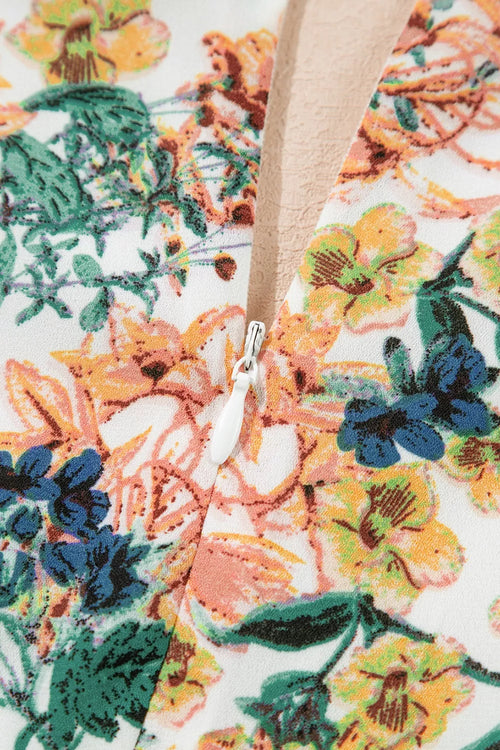 Floral Print Ruffle Hem Mini Dress