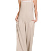 Zenana Knit Waffle Wide Leg Overalls