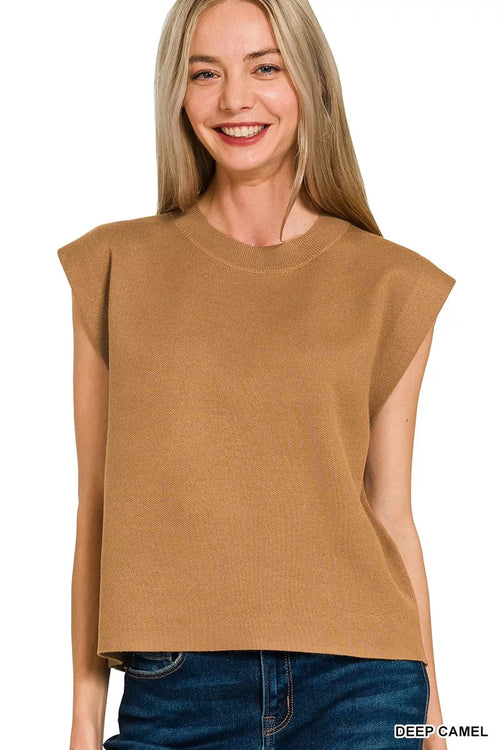 Zenana Round Neck Viscose Sweater Vest