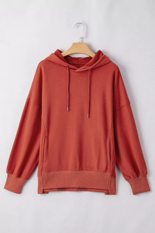 Drawstring Dropped Shoulder Hoodie