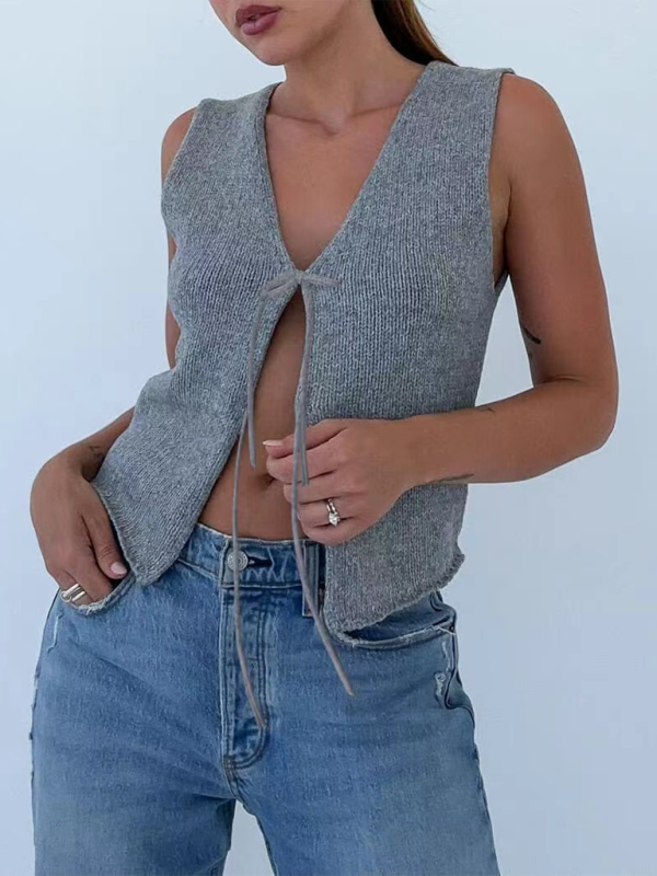 Comfortable Rope Woolen Vest