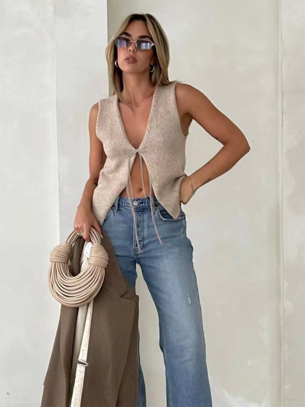 Comfortable Rope Woolen Vest