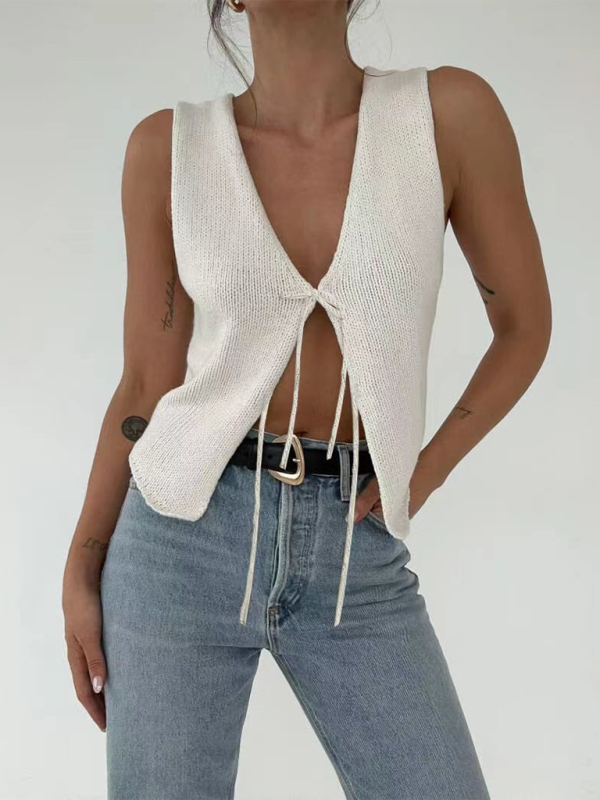 Comfortable Rope Woolen Vest