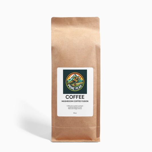 Mushroom Coffee Fusion - Lion’s Mane & Chaga 16oz by PRIME PEAK