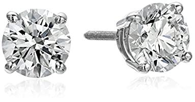 Amazon Collection IGI Certified Platinum Round-Cut Diamond Stud Earrings (4cttw, G-H Color, VS2 Clarity)