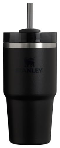 Stanley Quencher H2.0 FlowState Stainless Steel Vacuum Insulated Tumbler with Lid and Straw for Water, Iced Tea or Coffee, Smoothie and More, Black 2.0, 20oz
