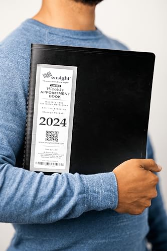 Ensight 2024 Appointment Book & Planner - Ensight 8.5 x 11 inches, Large Tabbed Daily Hourly Weekly Planner, Calendar and Schedule Book 15-Minute time Slots, Business and Personal Planner Jan 2024 - Jan 2025 (Black)