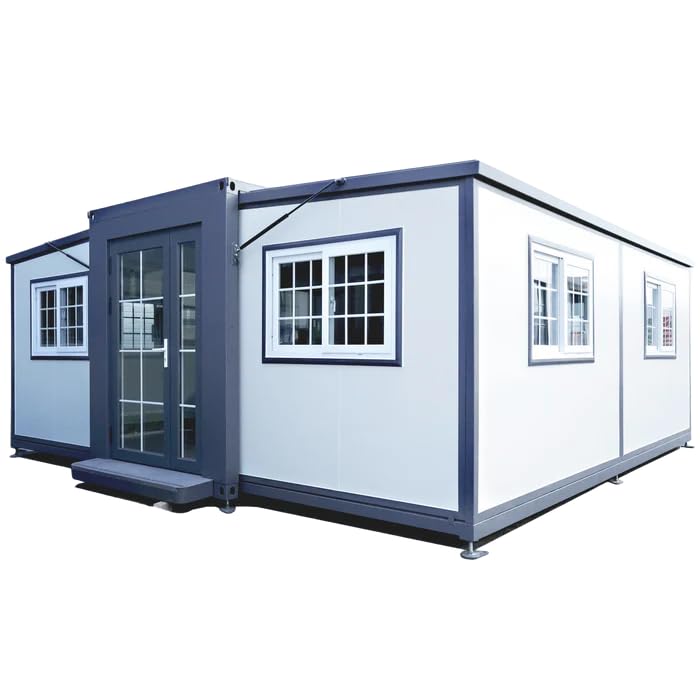 Zolyndo Portable Prefabricated Tiny Home 19x20ft, Mobile Expandable Plastic Prefab House for Hotel, Booth, Office, Guard House, Shop, Villa, Warehouse, Workshop