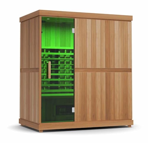 Finnmark 4-Person Home Infrared Sauna Kit, Both Near & Far Infrared Panels, UL-Listed for Safety, Bluetooth Audio, 170° in Under 1-Hour, Red Light Therapy, Touchscreen Control, PremiumWesternRedcedar