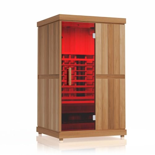 Finnmark 2-Person Home Infrared Sauna Kit, Both Near & Far Infrared Panels, UL-Listed for Safety, Bluetooth Audio, 170° in Under 1-Hour, Red Light Therapy, Touchscreen Control, PremiumWesternRedcedar