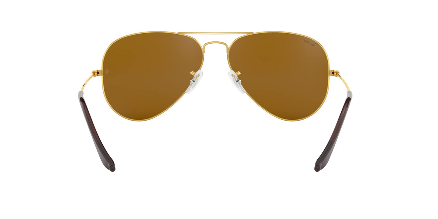 Ray-Ban RB3025 Classic Aviator Sunglasses, Gold/B-15 Brown