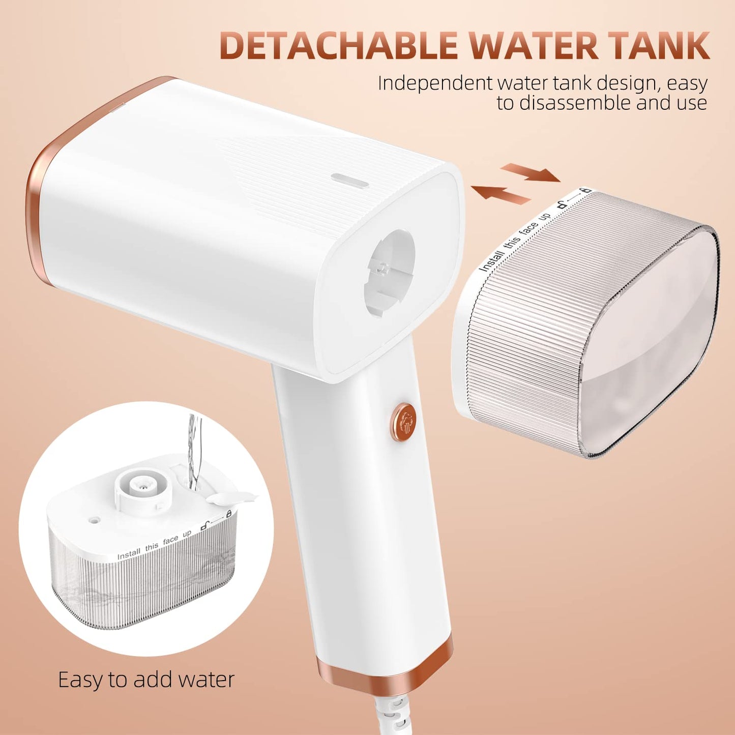 Portable Steamer for Clothes -Fast Heat-up, 1200W, 120ml Water Tank - Portable Wrinkle Remover for Home & Travel (120V Only, Not for Europe)