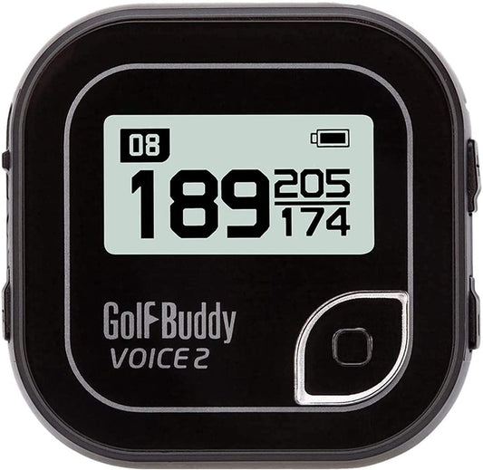 Golf Buddy Voice 2 Talking GPS Rangefinder, Long Lasting Battery Golf Distance Range Finder, Preloaded with 40,000 Worldwide Courses, Easy-to-use Golf Navigation for Hat (Voice 2_Black)