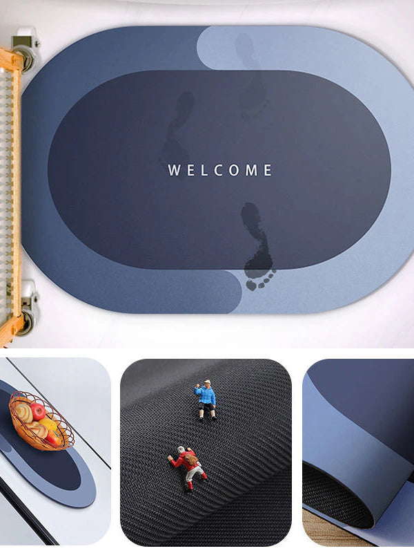 Super Absorbent Shower Bath Mat Bathroom Anti-Slip Carpet Rug Simple Kitchen Entrance Soft Door Bathtub Side Bath Mat Home Decor