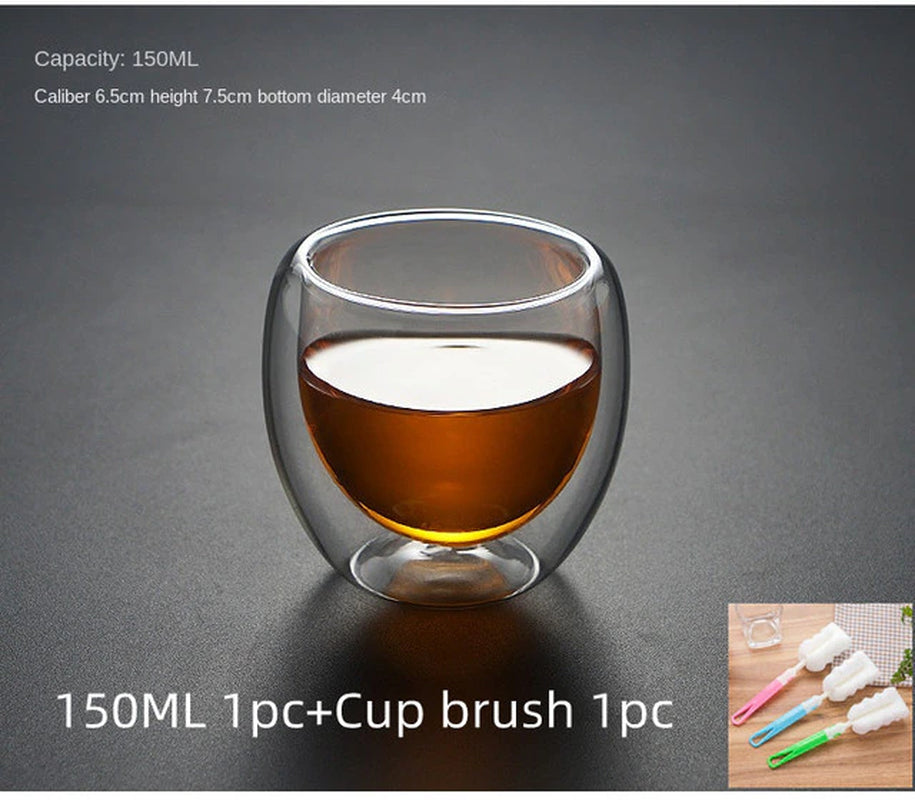 Heart Shaped Glass Cup for Coffee, Espresso, Champagne, Wine, Milk, Juice Drinkware and Bar Utensil