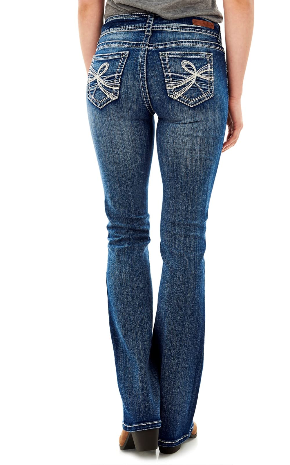 WallFlower Women's Luscious Curvy Bootcut Mid-Rise Insta Stretch Juniors Jeans (Standard and Plus), Jenna, 15 Long