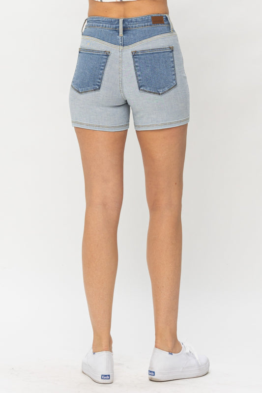 Judy Blue Full Size Color Block Denim Shorts
