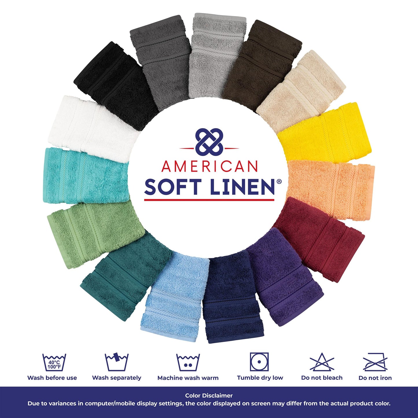 American Soft Linen Luxury 6 Piece Towel Set, 2 Bath Towels 2 Hand Towels 2 Washcloths, 100% Turkish Cotton Towels for Bathroom, Silver Grey Towel Sets
