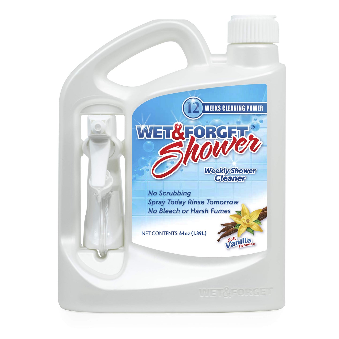 Wet & Forget Shower Cleaner Weekly Application Requires No Scrubbing, Bleach-Free Formula, 64 Ounce (Pack of 1)