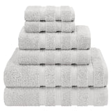 American Soft Linen Luxury 6 Piece Towel Set, 2 Bath Towels 2 Hand Towels 2 Washcloths, 100% Turkish Cotton Towels for Bathroom, Silver Grey Towel Sets