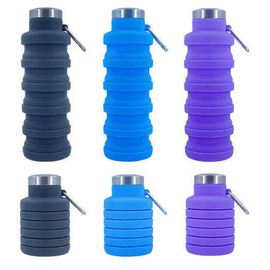 New Portable Silicone Water Bottle Retractable Folding Coffee Bottle Cups E Outdoor Travel Tools Collapsible Sport Bottles