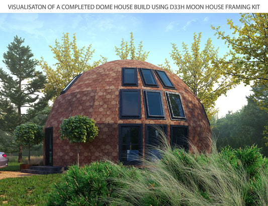 ECOHOUSEMART Moon House 33' DIAM Dome FRAMING KIT D33H-986, Dark brown