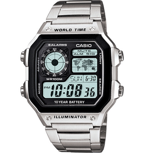 Casio Men's Stainless Steel Quartz Watch with Digital Dial AE1200WHD-7AV