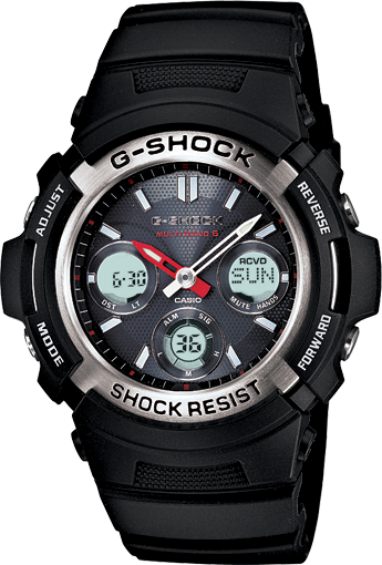 Casio G-Shock Men's Tough Solar Atomic Black Resin Sport Watch AWGM100-1ACR