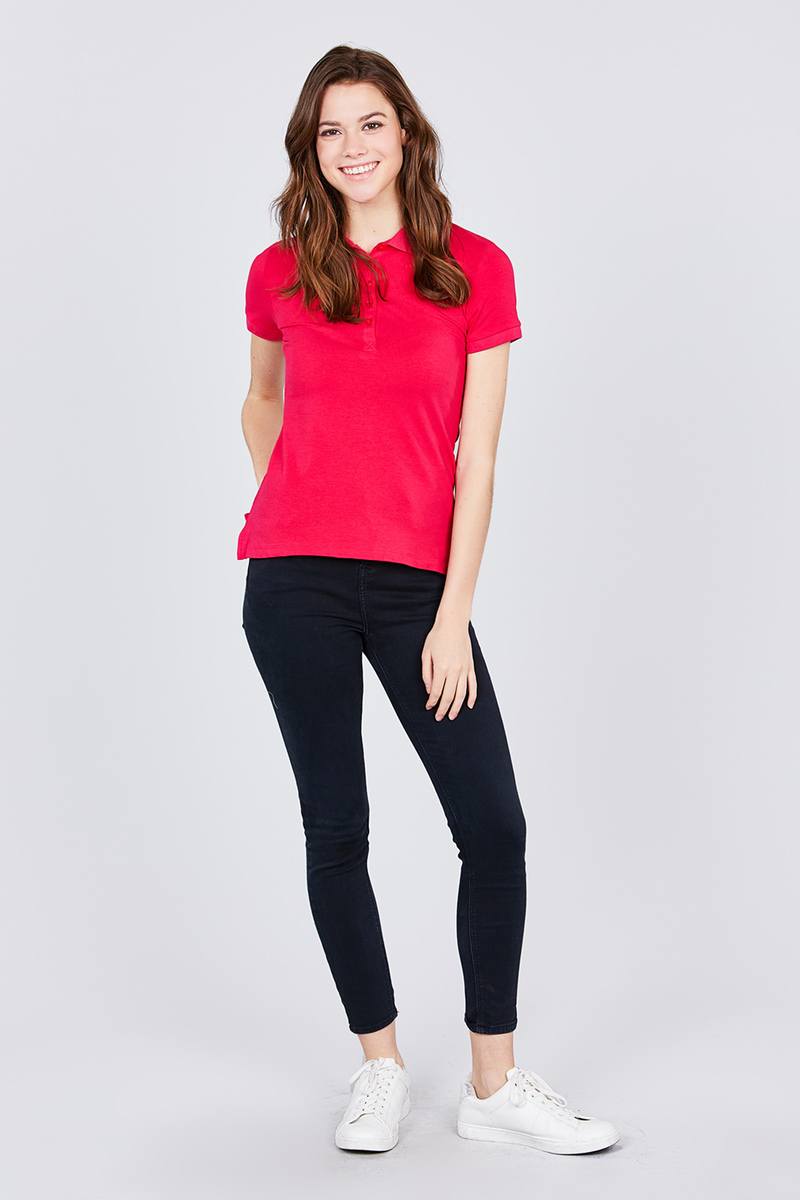 Classic Jersey Spandex Polo Top My