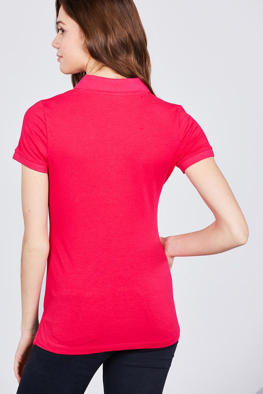 Classic Jersey Spandex Polo Top My