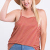 Sleeveless Multi Color Rib Fabric Tank Top