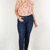 Plus Size Floral Print Sheer Top