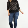 Plus Size Sheer Lace Fitted Top