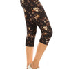 Printed, High Waisted, Capri Leggings With An Elasticized Waist Band