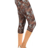 Printed, High Waisted, Capri Leggings With An Elasticized Waist Band