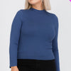 Plus Size Mock Neck Solid Top
