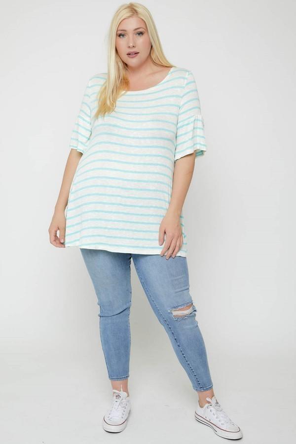 Striped Tunic, Featuring Flattering Flared Sleeve