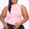 Plus Size Mock Neck Cropped Top