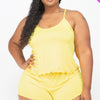 Plus Size Cami Top And Shorts Set